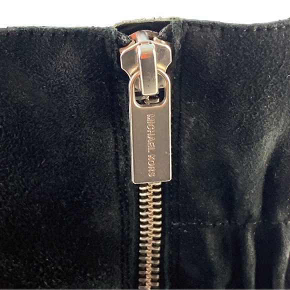 Michael Kors Dolores Back Stretch Mid Calf Suede Booties Black Size 11 - Picture 8 of 14